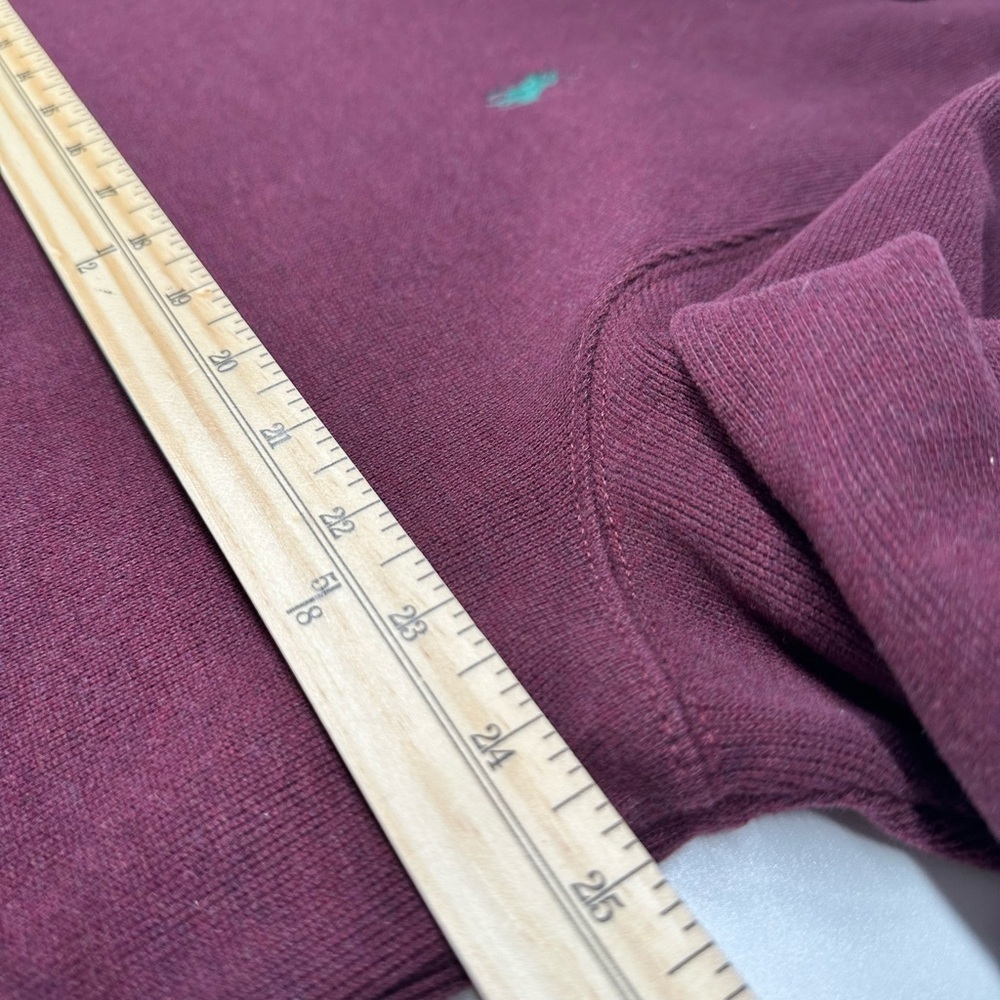 Polo by Ralph Lauren Men's Vintage Burgundy 1/4 zip Pullover Sweater Sz XL - Picture 5 of 6